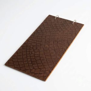 Porta-menú de Piel con Argollas