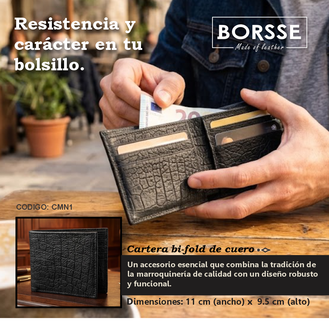 Billetera Bi-Fold en Piel