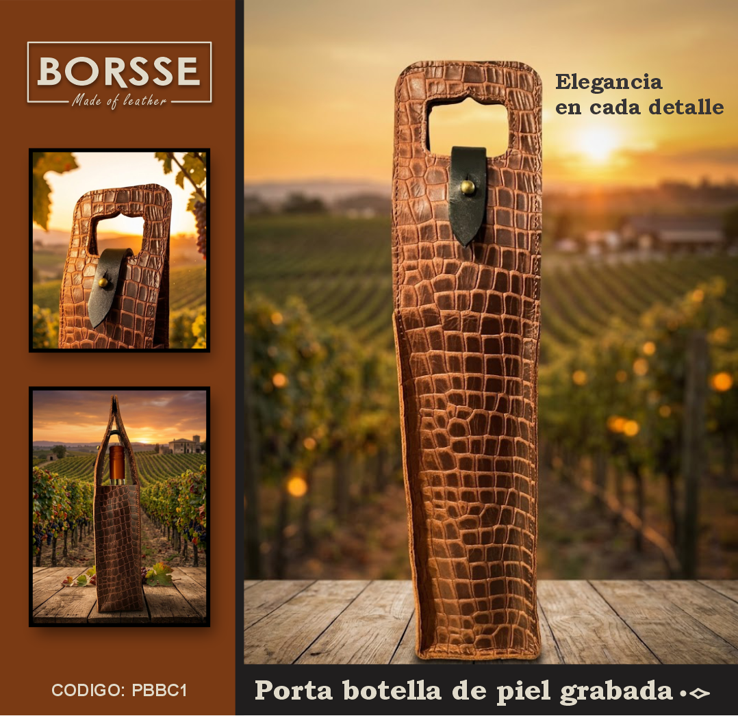 Porta Botella en Piel